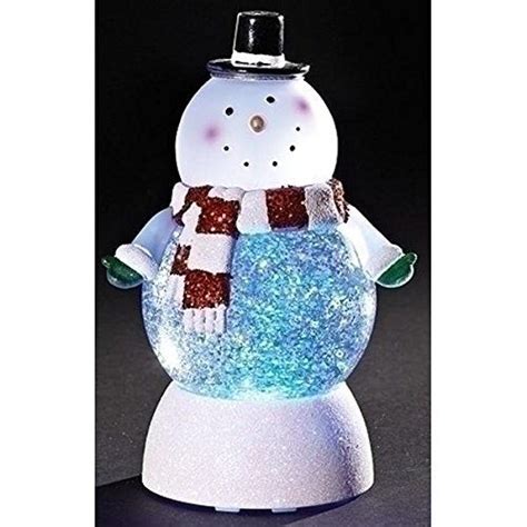Snowman Swirl Dome Snowglobe With Color Changing Led Ligh