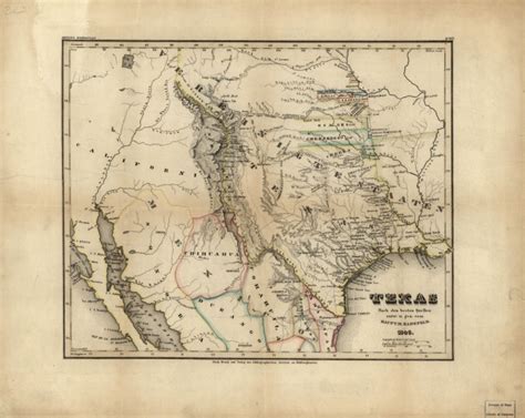 Texas Indian Territory 1846 Houston Map Company