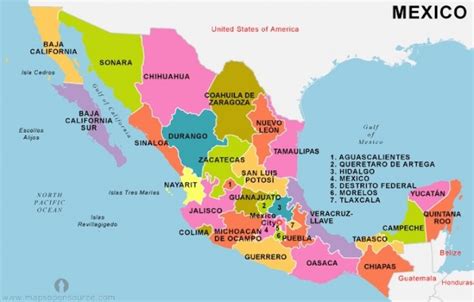 Map De Mexico Con Nombres Maps For You