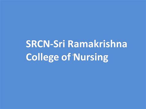 Srcn Sri Ramakrishna College Of Nursing