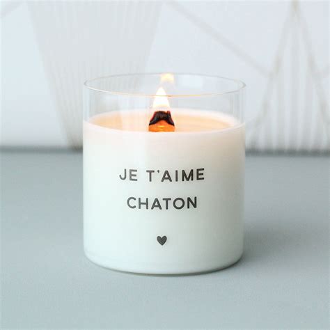 Bougie Personnalisée Je Taime Chaton Bougie Déco Et Végétale