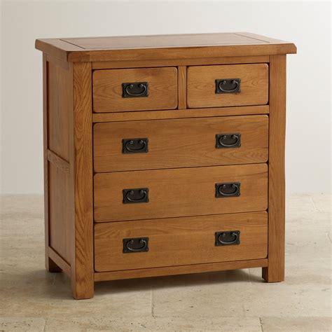 Original Rustic 3 2 Chest Of Drawers In Solid Oak