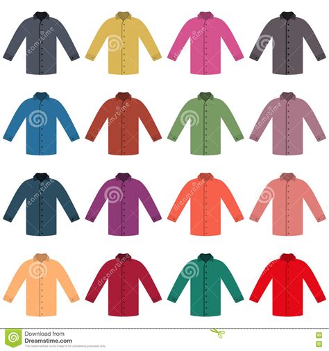 Set Of Colored Shirts Vector Illustration Stock Vector Illustration