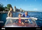 (L-r): Son Marc-Tell, daughter Melisande and husband Helmut Schmid in a ...