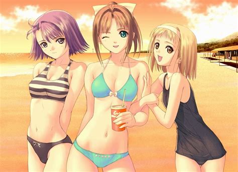 Three Young And Sexy Anime Girl Hot Anime Art