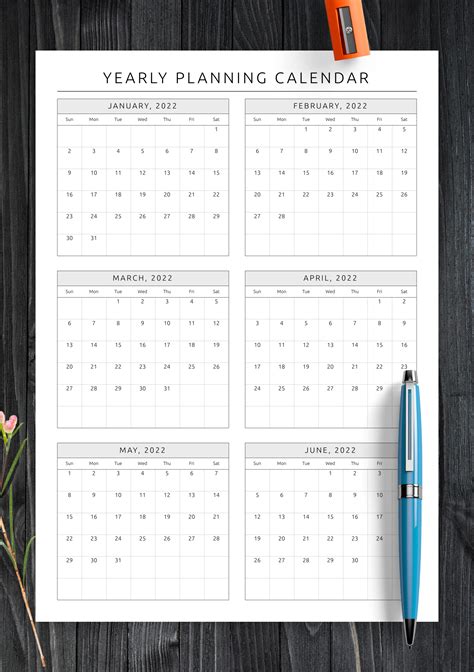 Printable Full Year Calendar