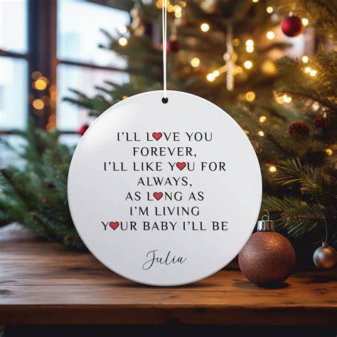 Personalized Ill Love You Forever Book Quote Christmas Ornament Ill