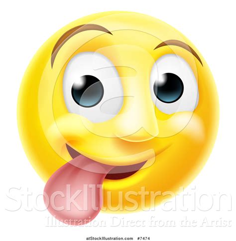 Vector Illustration Of A 3d Silly Yellow Smiley Emoji Emoticon Face
