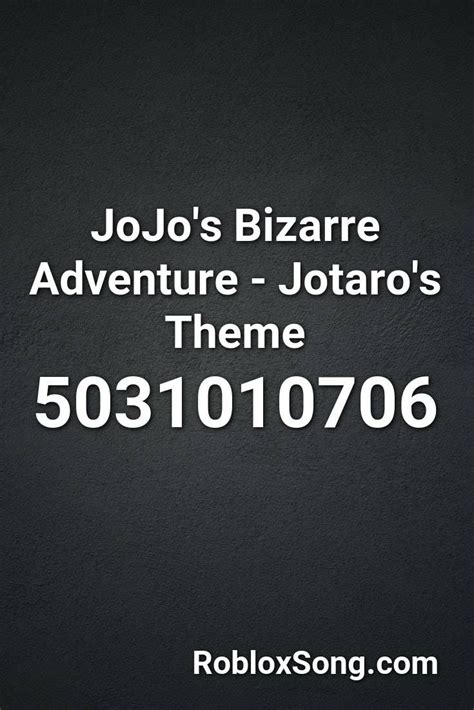 Jojos Bizarre Adventure Jotaros Theme Roblox Id Roblox Music