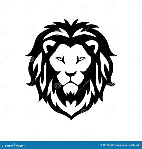 Lion Head Icon Logo Isolated On White Background Stock Illustration
