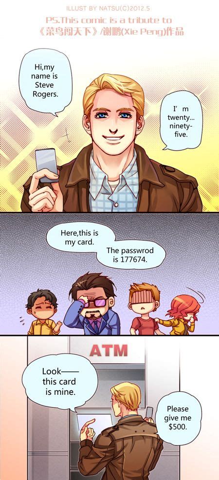 Natasha romanova, also known as the black widow, is a marvel comics character. Steve and the ATM || athew @ deviantart || Steve Rogers ...