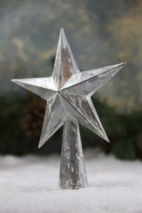 Metal Star Tree Topper With White Wash Christmas Tree Toppers