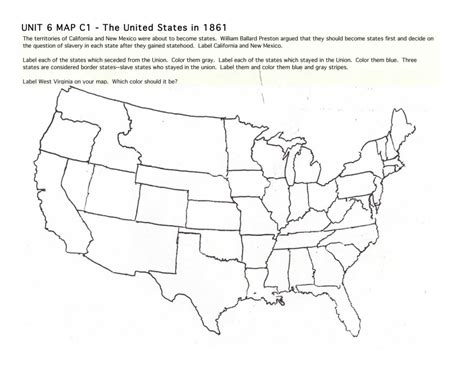 American Civil War States Map