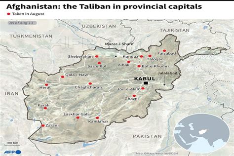 Afghanistan Map Shows Cities That Have Fallen in Hands of ...