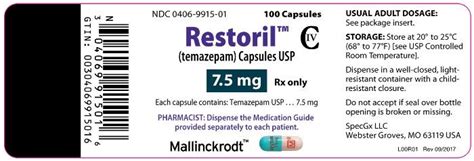 Restoril - FDA prescribing information, side effects and uses