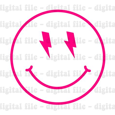 Smiley Face Lightning Bolt Png Svg Quote Png Positive Png Etsy The