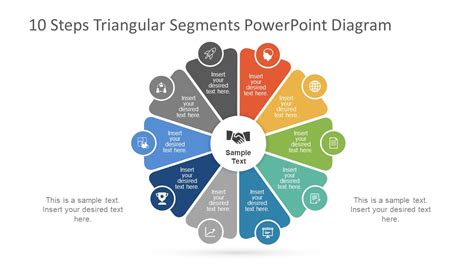 10 Steps Triangular Segments Powerpoint Diagram Slidemodel