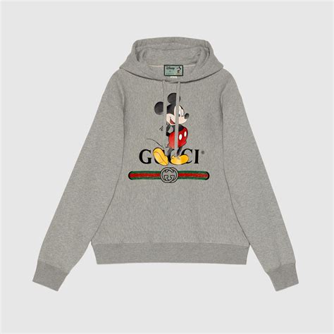 Disney X Gucci Hooded Sweatshirt In Grey Cotton Gucci Us