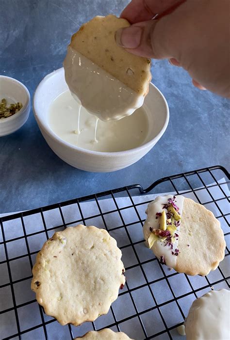 Eggless Rose And Pistachio Cookies Loveandflourbypooja