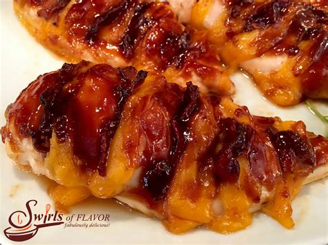 Hasselback Barbecue Bacon Cheddar Chicken Swirls Of Flavor