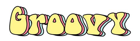 The Word Grooy Written In Yellow And Pink