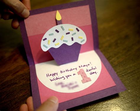 Beautiful happy birthday pop upcard now you can make a birthday pop up card at home easily by watching this video guide. paper and plates: Cupcake Pop-Up Card