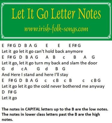 Can you do it with numbers.and thank you ! Let It Go Tin Whistle Letter Notes From Frozen - Irish ...