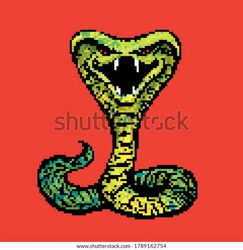 Illustration Aggressive Snake Pixel Art Style 库存矢量图免版税 Shutterstock