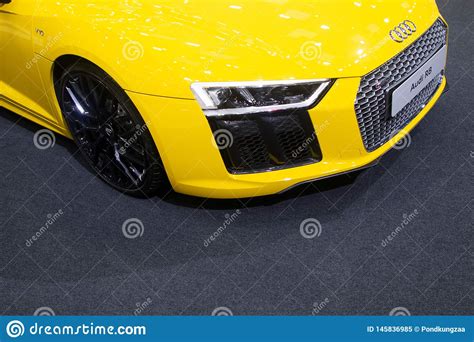 Thailand Dec 2018 Close Up Top View Of Yellow Color Audi R8