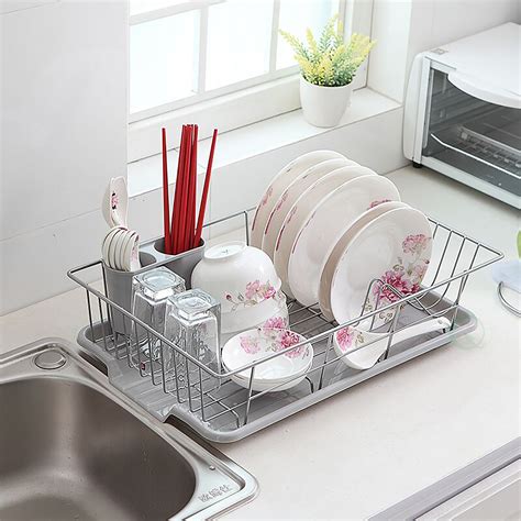 Stainless steel pan pot cover lid rack stand spoon rest stove organizer bracket. kitchen dish drying rack Stainless Steel with Plastic ...
