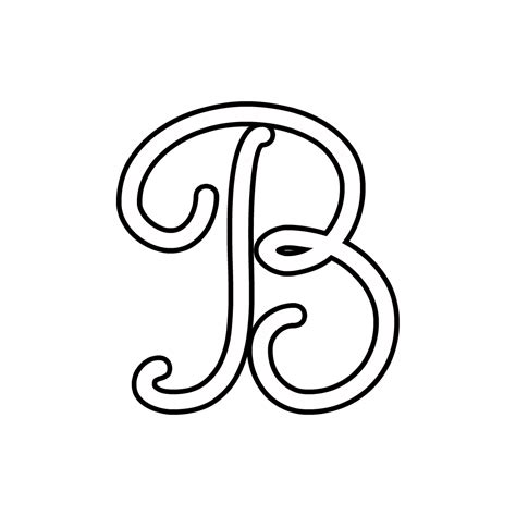Letters And Numbers Cursive Uppercase Letter B