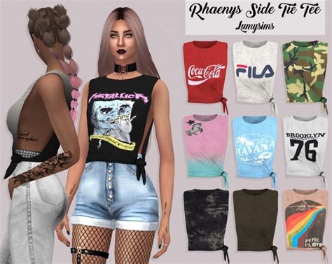 Rhaenys Side Tie Tee At Lumy Sims Sims 4 Updates