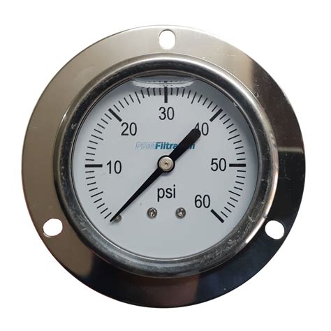 0 60 Psi Pressure Gauge 25 304 Ss Back Mount W Calibration Cert