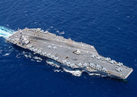 Aircraft Carrier Uss Gerald R Ford On First Deployment