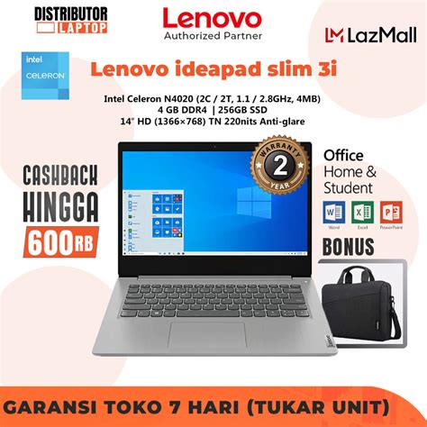 Laptop Murah Lenovo Ideapad Slim I Celeron N Ram Gb Gb Ssd Hd Ohs Windows