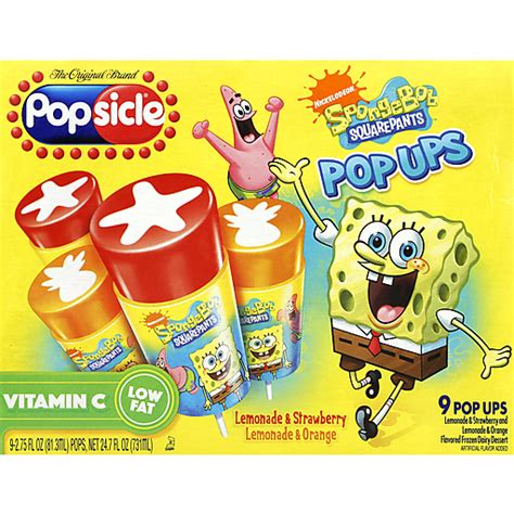 Popsicle Nickelodeon Spongebob Squarepants Strawberry Lemonade Orange Lemonade Pop Ups
