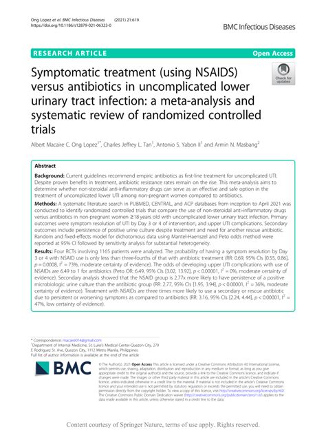 Pdf Symptomatic Treatment Using Nsaids Versus Antibiotics In