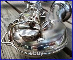 Veryrare Silver Plate Conn M Viii Naked Lady Rolled Tone Hole Pro Alto Sax Very Rare Brass