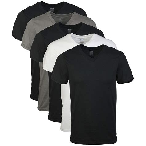 Gildan Mens Assorted V Neck T Shirts Assorted 2xl 5 Pack Size Xx