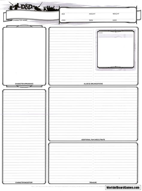 Printable Dnd Character Sheet 5th Edition Printable Templates