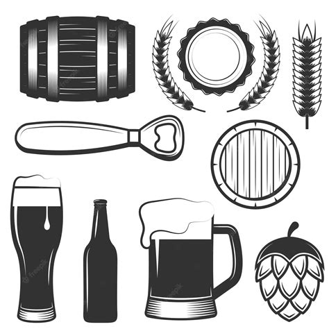premium vector vector vintage beer icons symbols set