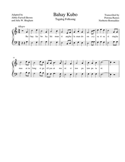 Bahay kubo musical scores with accent. Bahay Kubo Sheet music for Piano (Solo) | Musescore.com