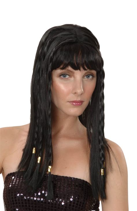 egyptian cleopatra black wig with braids abracadabra fancy dress