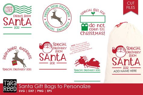 Santa T Bags Christmas Svg And Cut Files For Crafters