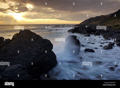 New Zealand North Island Wairarapa Coast Sunset Destination Landscape