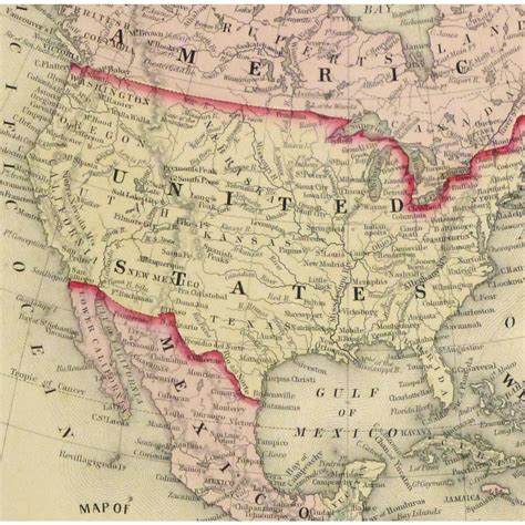 Map North America 1867 Original Art Antique Maps And Prints