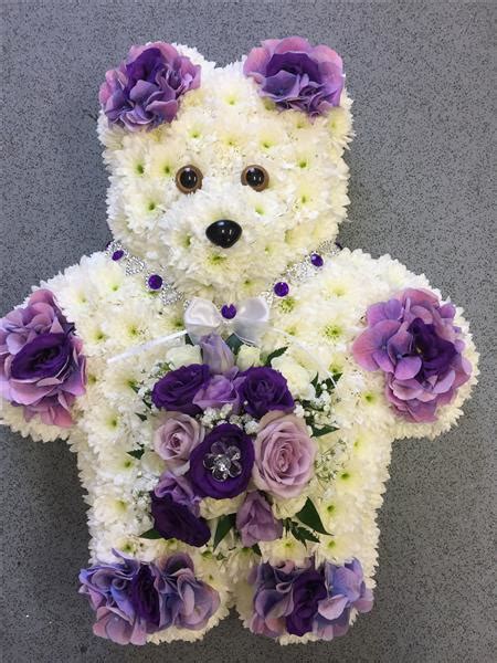 Lilac Teddy Bear Funeral Tribute