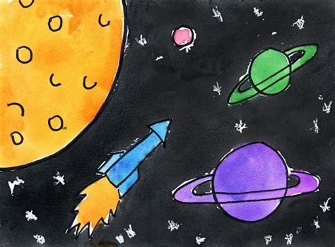 Outerspace Painting Art Projects For Kids Outer Space Art Space
