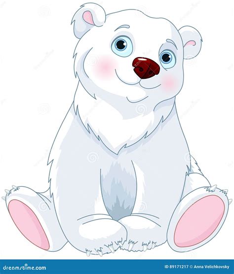 Sitting Polar Bear Stock Vector Illustration Of North 89171217