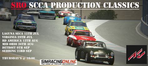 Assetto Corsa Scca Production Classics Series Info Sim Racing Online